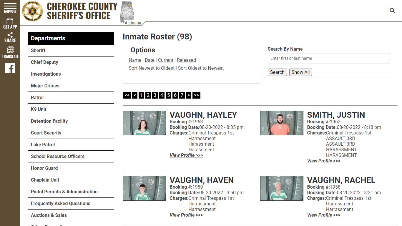 Inmate Roster - Cherokee County Sheriff AL